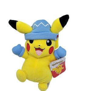 New 9" Pokemon Pikachu with Blue Cap & Mittens Plush 52924-1PL6